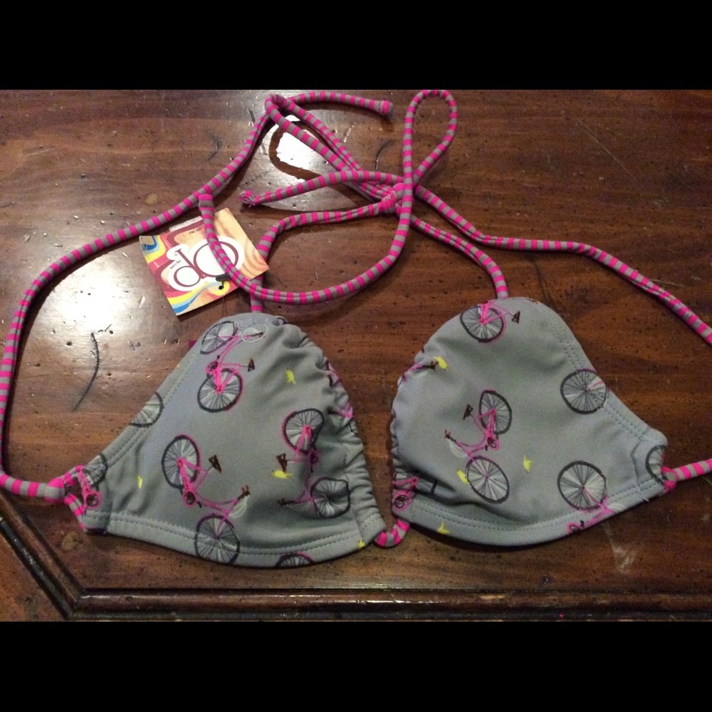 OP Small 3-5 loop triangle swim top silver print